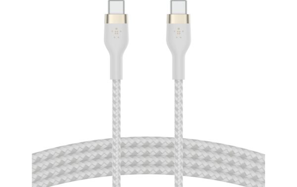1320944_2 - Mediatech Belkin BoostCharge Pro Flex USB-C-USB-C 1m Silikon weiss bis 60W