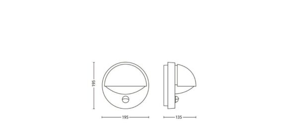 Philips Aussenwandleuchte June Bewegunsmelder, E27, max.60W, anthrazit