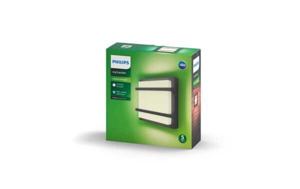 Philips Aussenwandleuchte Petronia 12W, 1200lm, 2700K, anthrazit