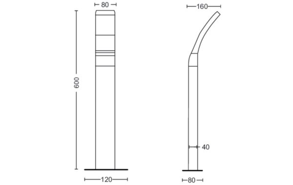 Philips Aussensockelleuchte Splay 60cm, 1100lm, 2700K, anthrazit