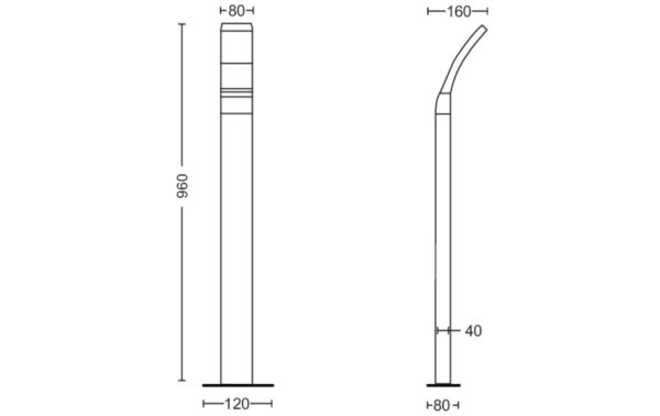 1322332_2 - Mediatech Philips Aussensockelleuchte Splay 96cm, 1100lm, 4000K, anthrazit