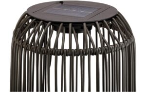 Pauleen Solarstehleuchte Sunshine Coziness Outdoor, Schwarz,Grau Polyrattan,Met