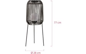 Pauleen Solarstehleuchte Sunshine Coziness Outdoor, Schwarz,Grau Polyrattan,Met