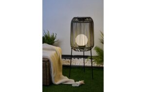 Pauleen Solarstehleuchte Sunshine Coziness Outdoor, Schwarz,Grau Polyrattan,Met