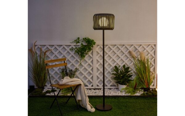 Pauleen Solarstehleuchte Sunshine Elegance Outdoor, Schwarz Polyrattan
