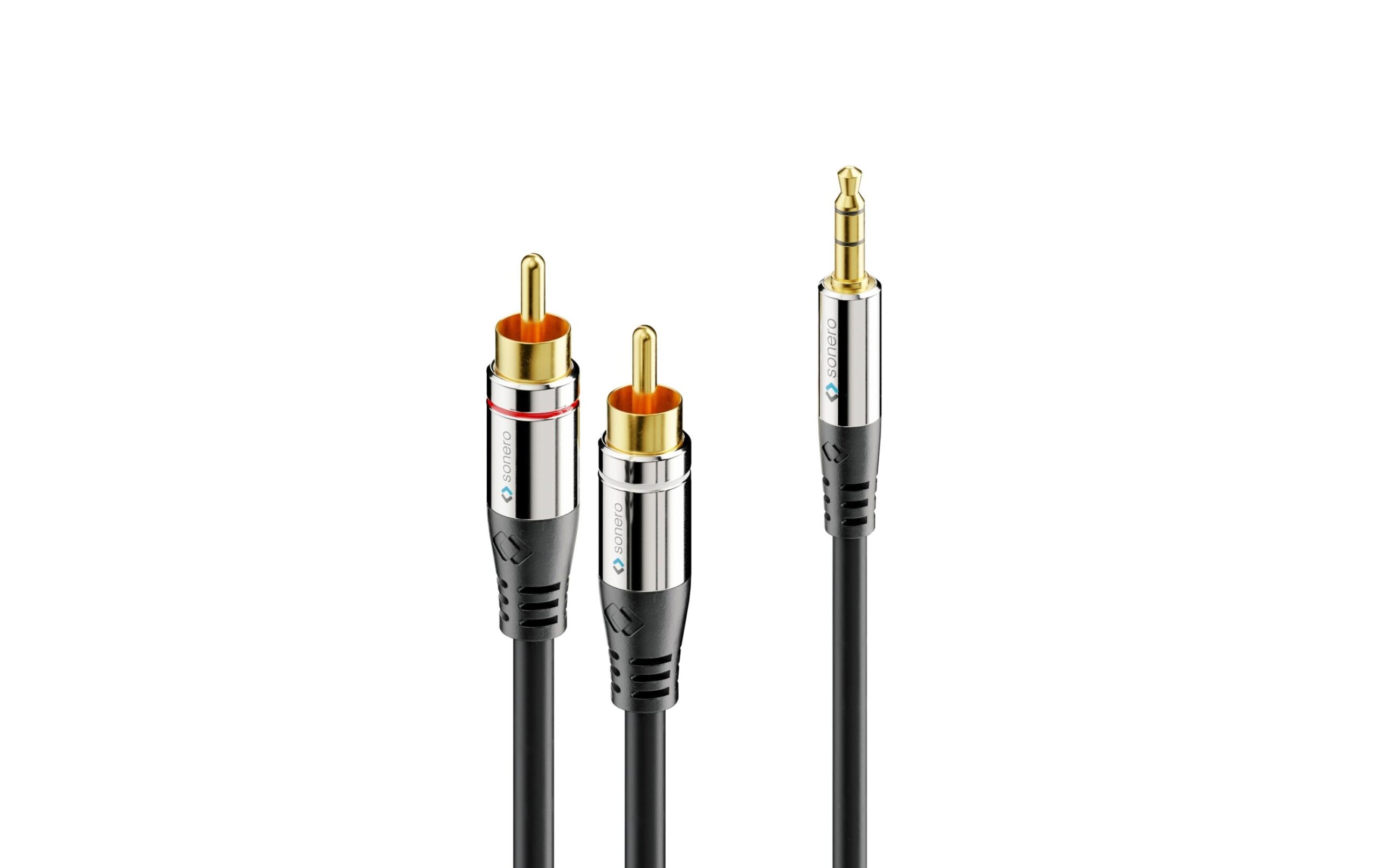 1328785 - Mediatech Sonero 2x Cinch auf 3.5mm Audio Kabel 12.50m, Stecker <-> Stecker