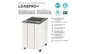 Wood's Luftentfeuchter LD48 Pro+ 630W, 540m3, max 43l/24h, Tank 11.4l
