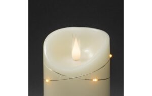 Konstsmide LED Echtwachskerze cremeweiss Draht umwickelt, exkl. Batterie 2x C 1.5V