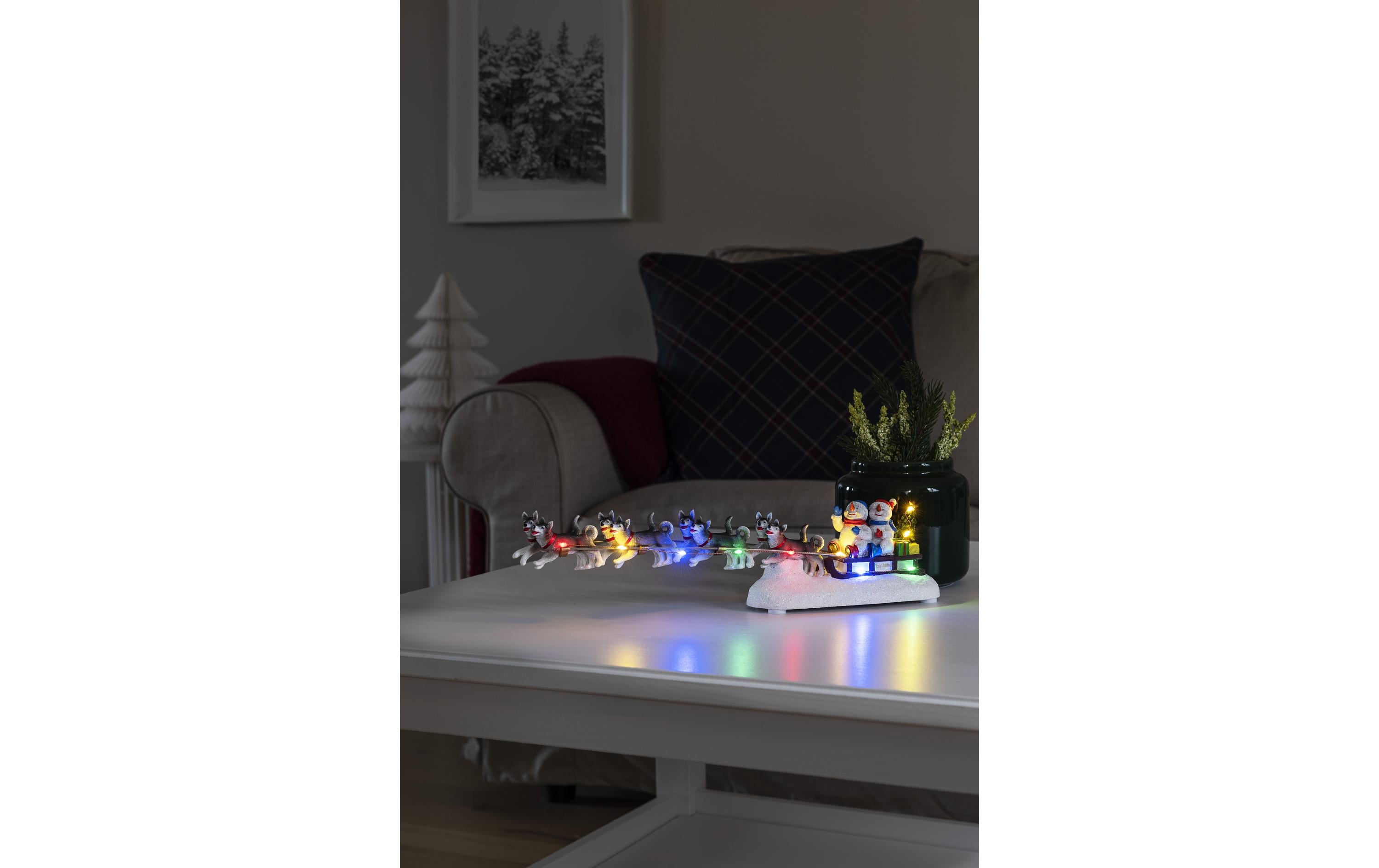 1330975_1 - Mediatech Konstsmide LED Szenerie Schneemann+Hunde 10 bunte LED, exkl. Batterie 2x AAA 1, 5V