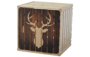 1332992 - Mediatech Holz Zollhaus Holzharasse Hirsch Kiefer,Tanne, Buche, 32x35x35 cm, FSC 70%