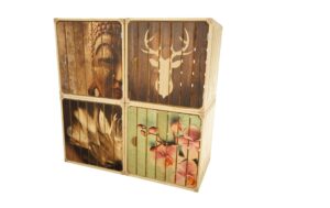 1332992_1 - Mediatech Holz Zollhaus Holzharasse Hirsch Kiefer,Tanne, Buche, 32x35x35 cm, FSC 70%