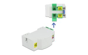 Delock LWL Anschlussdose für Hutschiene 4x SC Simplex oder LC Duplex, weiss