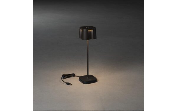 Konstsmide USB-Tischleuchte Nice Schwarz LED warmweiss, Akku, Dimmbar / IP54