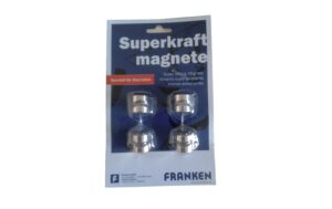 FRANKEN Hakenmagnet, 16 mm, silber 4 Stk.