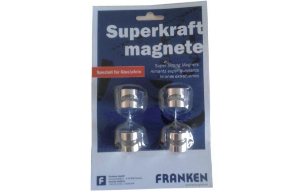 FRANKEN Hakenmagnet, 16 mm, silber 4 Stk.