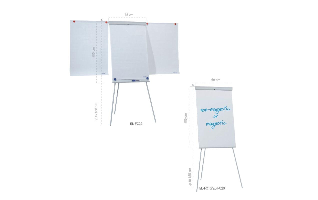 1343242_1 - Mediatech FRANKEN Flipchart X-tra!Line Standard Plus Dreibeinstativ, 68 x 105 cm, magnethaftend