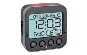 TFA Digitaler Funk-Wecker BINGO 2.0 Exklusive 3 x 1, 5 V AA, Schwarz