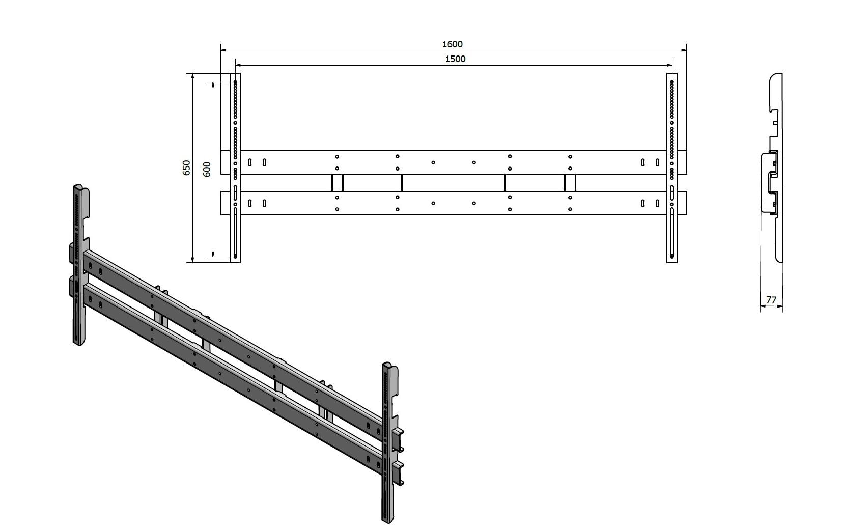 1351935_1 - Mediatech DSS VESA Adapter 1500x600 VESA Adapter zu Mobilift 0049 / 0193
