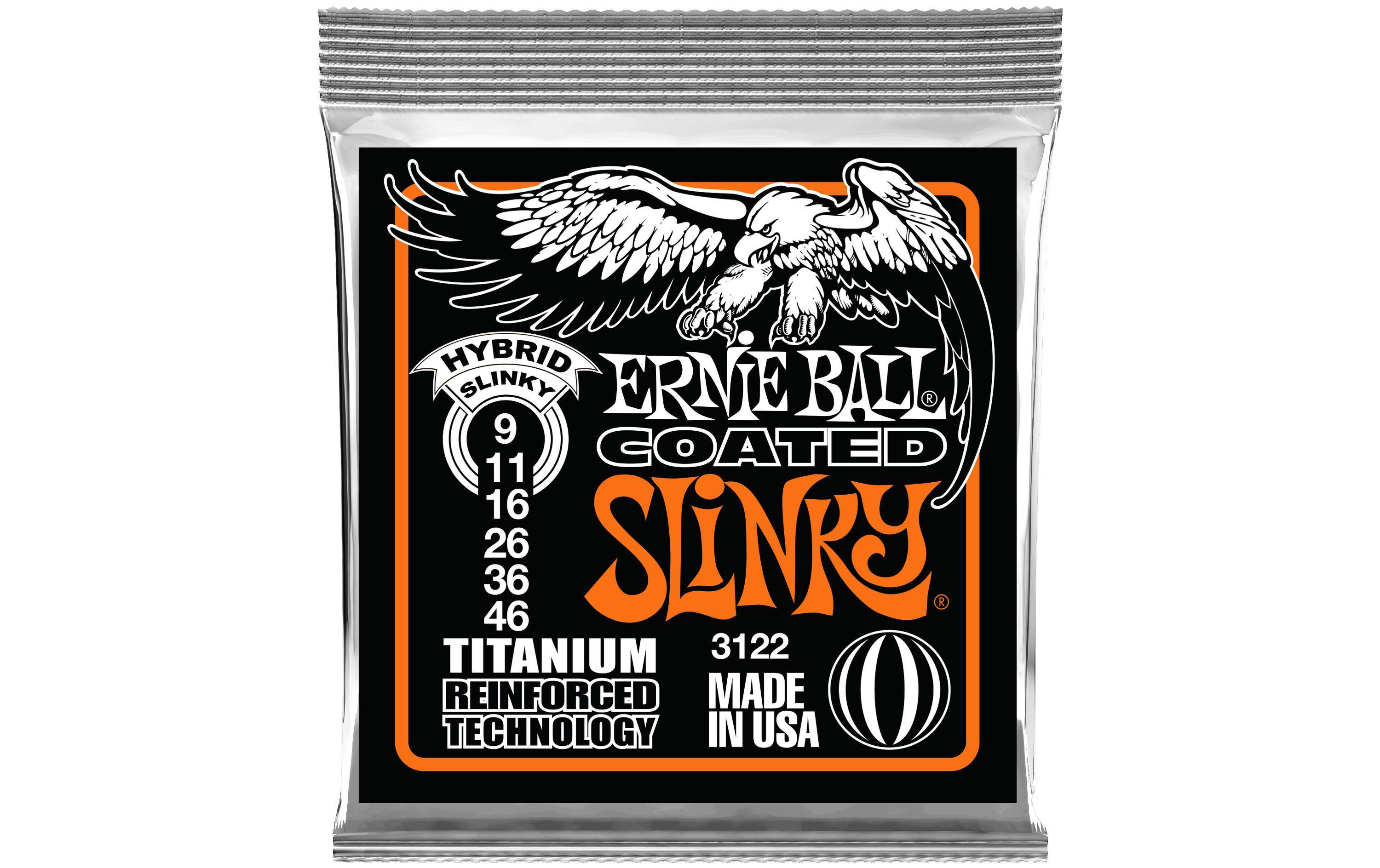 1353584 - Mediatech Ernie Ball 3122 Slinky Coated Titanium E-Gitarren Saitensatz, Hybrid 09-46 kaufen Schweiz | Mediatech.ch