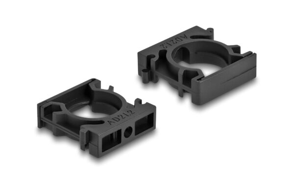 1354532_2 - Mediatech Delock Kabelschlauchhalter 21.2mm, 4 Stück mit Verschlussclip, schwarz