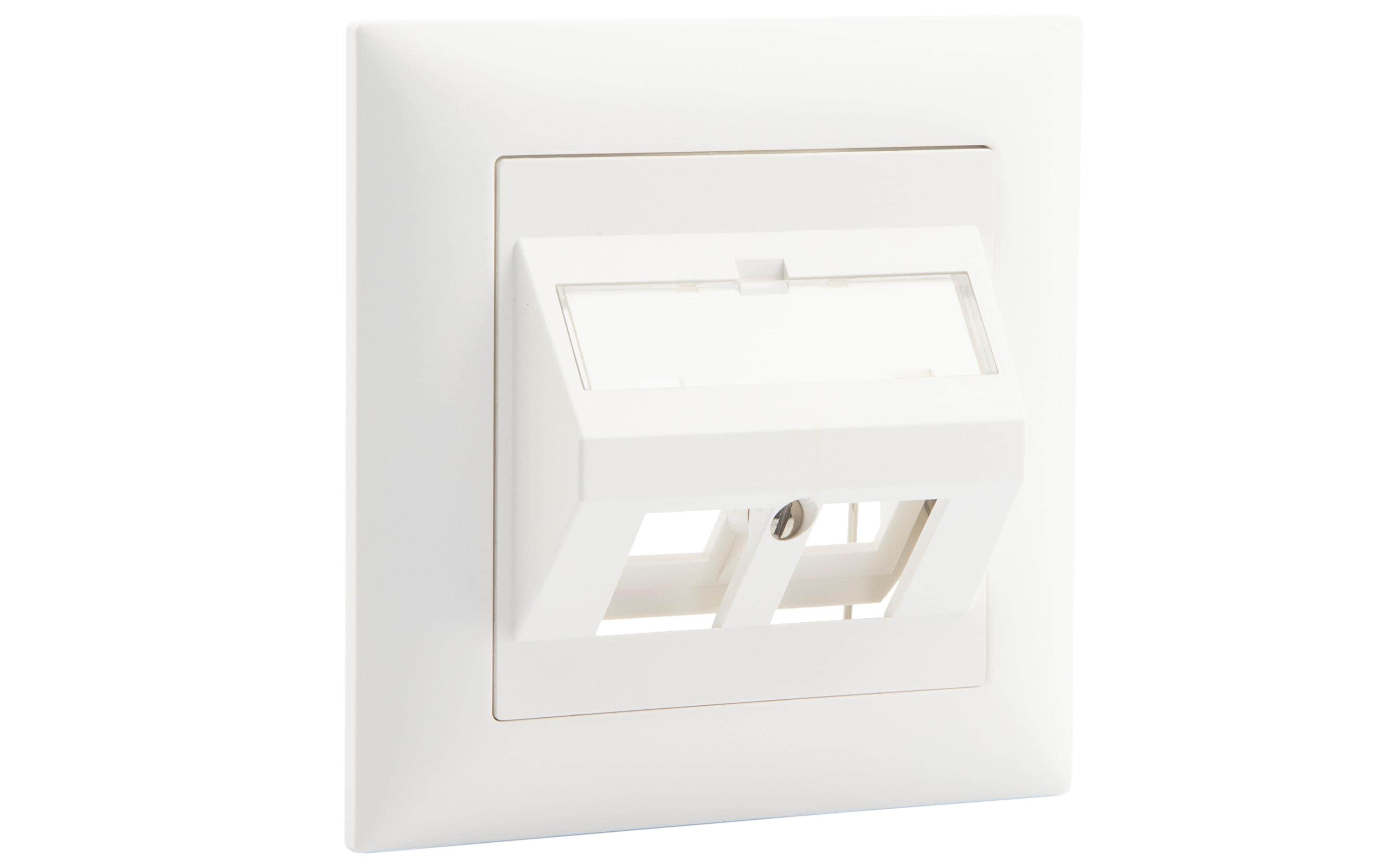 1358957 - Mediatech Dätwyler UP60 Schrägaus-Dose 2x KS, weiss kaufen Schweiz | Mediatech.ch