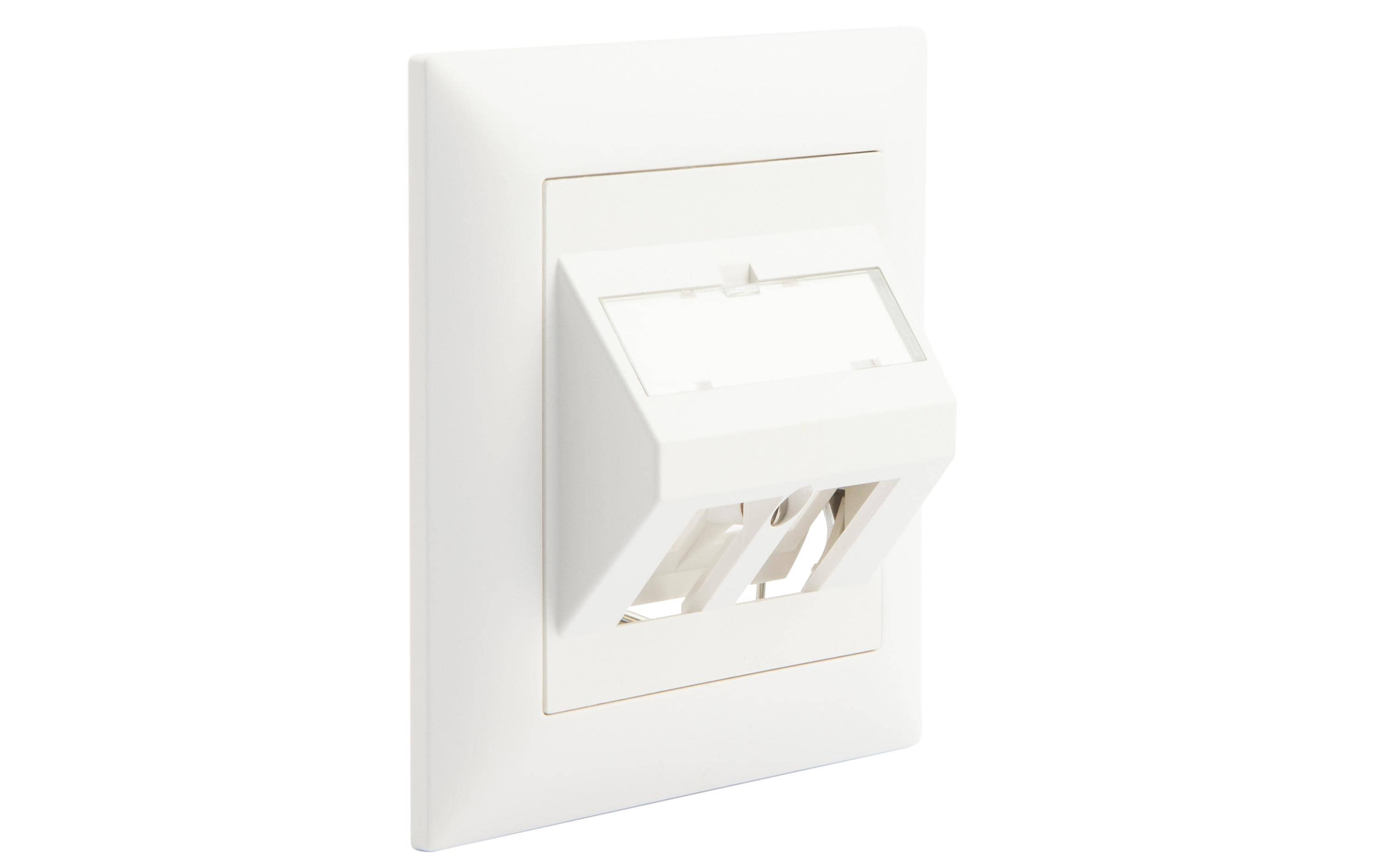 1358957_1 - Mediatech Dätwyler UP60 Schrägaus-Dose 2x KS, weiss