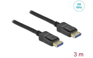 1361189_1 - Mediatech Delock DisplayPort Kabel 10K 60Hz, 54Gbps 3x Geschirmt, schwarz, 3m