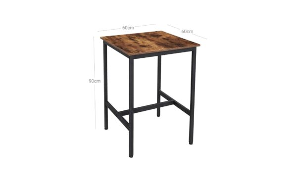 Vasagle Bartisch aus Holz und Stahl 60x60x90 cm, Traglast max. 100 kg