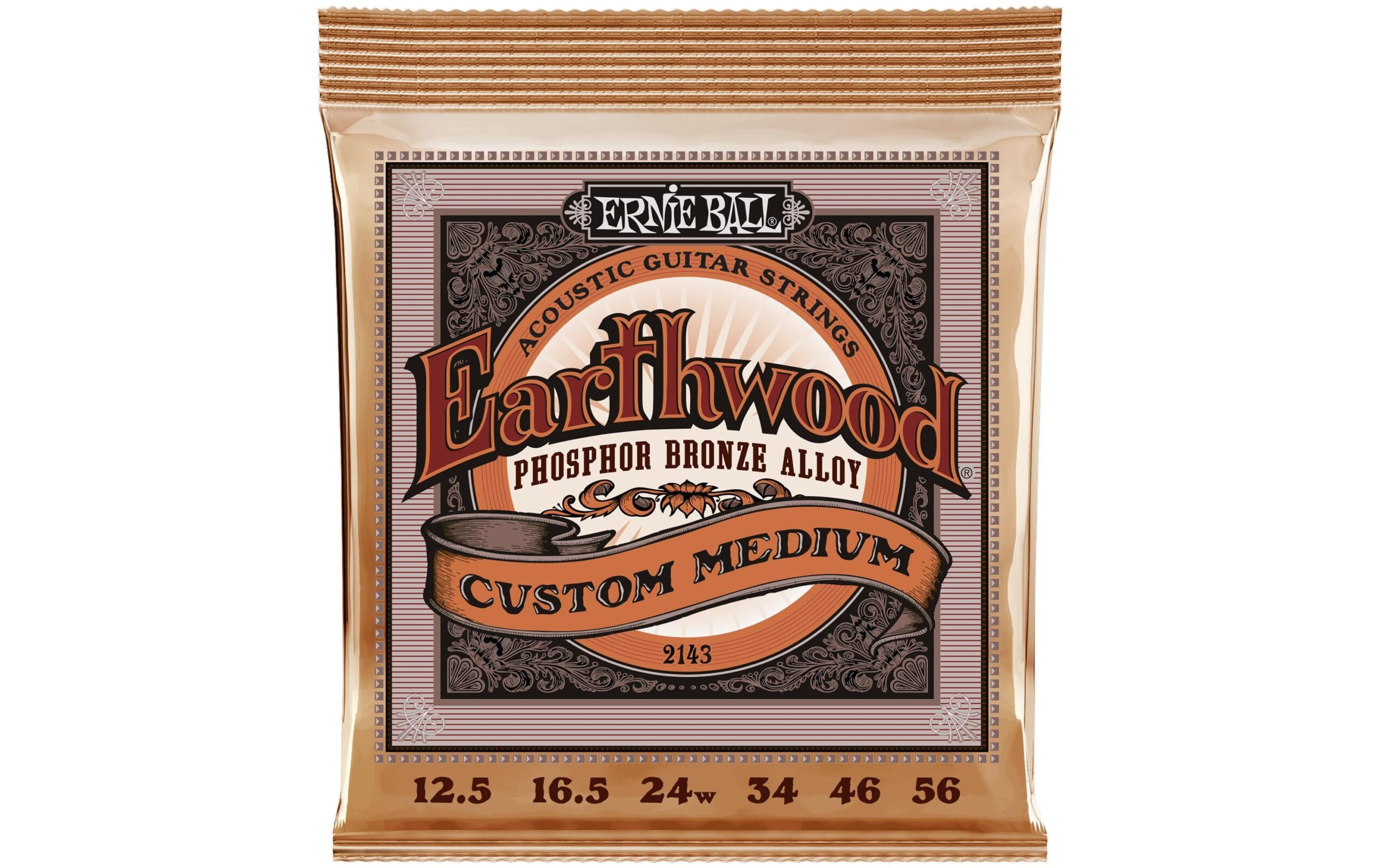 1380352 - Mediatech Ernie Ball 2143 Earthwood Phosphor Bronze Akustik Saitensatz, Custom Medium 12,5-56