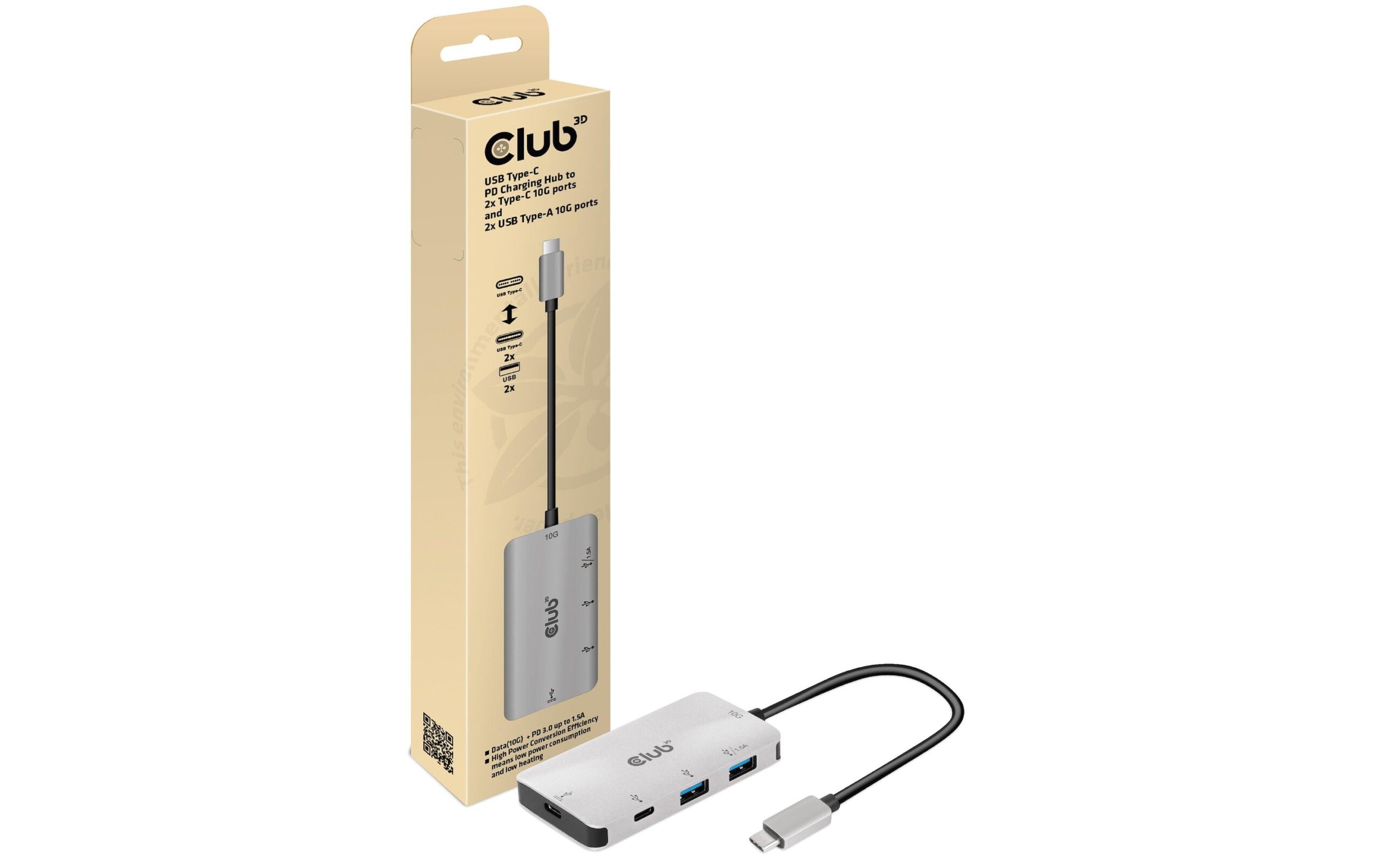 1386076 - Mediatech Club 3D, Hub Type-C PD Lade-Hub Ausgang: je 2 Type-C+A