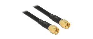 Delock Antennenkabel LMR195 SMA Stecker zu SMA Stecker, schwarz, 2m