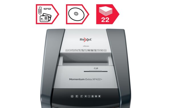 Rexel Aktenvernichter Momentum Extra XP422+ P-4, 22 Blatt, schwarz