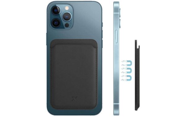 Nevox MagWallet Echt Leder Black MagSafe kompatibel