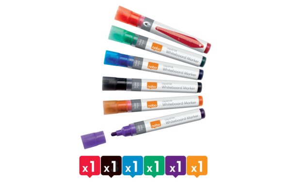 Nobo 3in1 Multi-Marker Liquid Ink, 6 Stk 6er Set