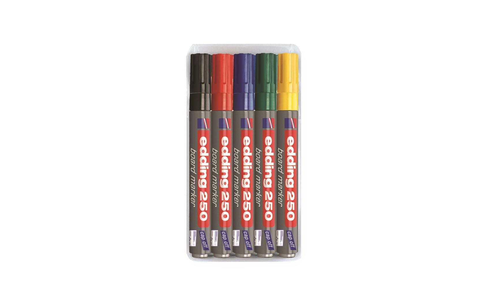 1399259 - Mediatech Edding Boardmarker 250, 5 Stk 5er Etui: rot blau, grün schwarz, gelb kaufen Schweiz | Mediatech.ch