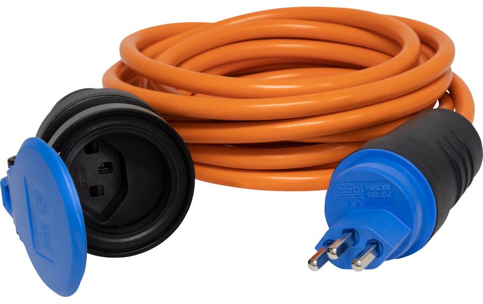 1401491 - Mediatech Brennenstuhl Verlängerung CH T23 230V/16A 10m AT-N07V3V3-F 3G2.5 orange IP55 kaufen Schweiz | Mediatech.ch