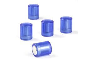 Tafelmagnete zylindrisch blau transparent, 5 Stk.