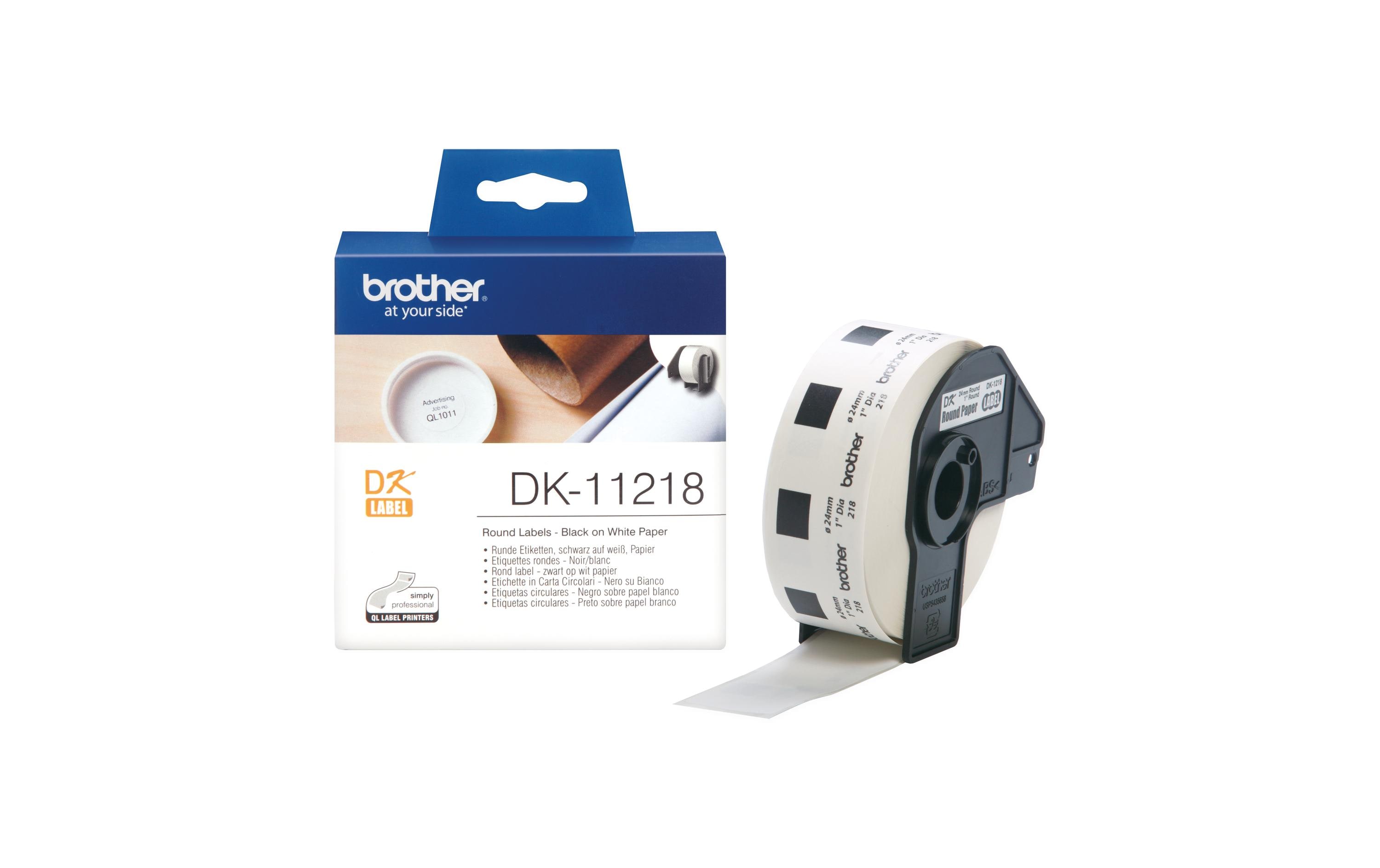 Brother Etiketten zu Labelprinter Papier rund 24 mm, Papier weiss