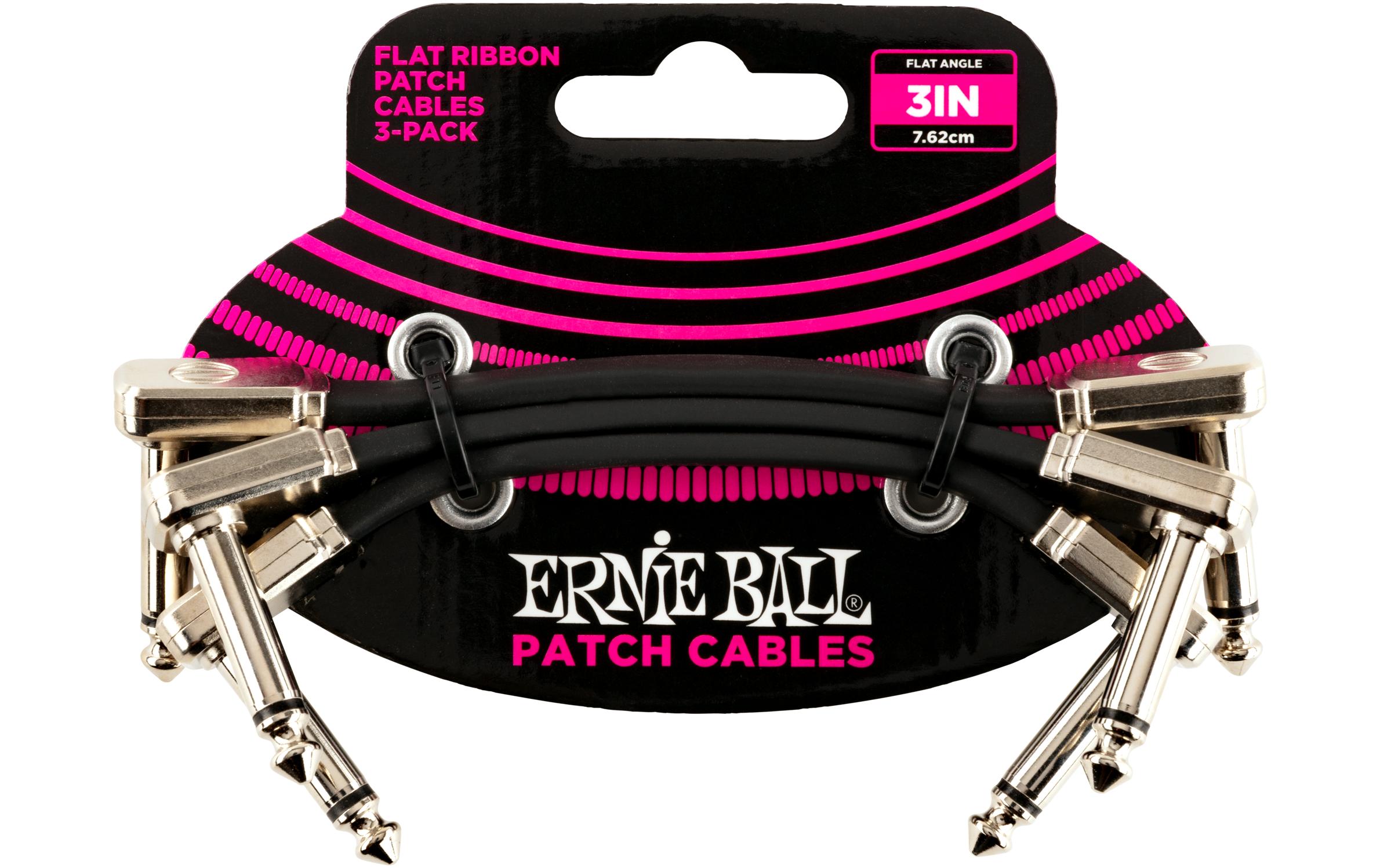 1403924 - Mediatech Ernie Ball 6220 Patchkabel flach, gew./gew., schwarz, 7.5 cm, 3er kaufen Schweiz | Mediatech.ch