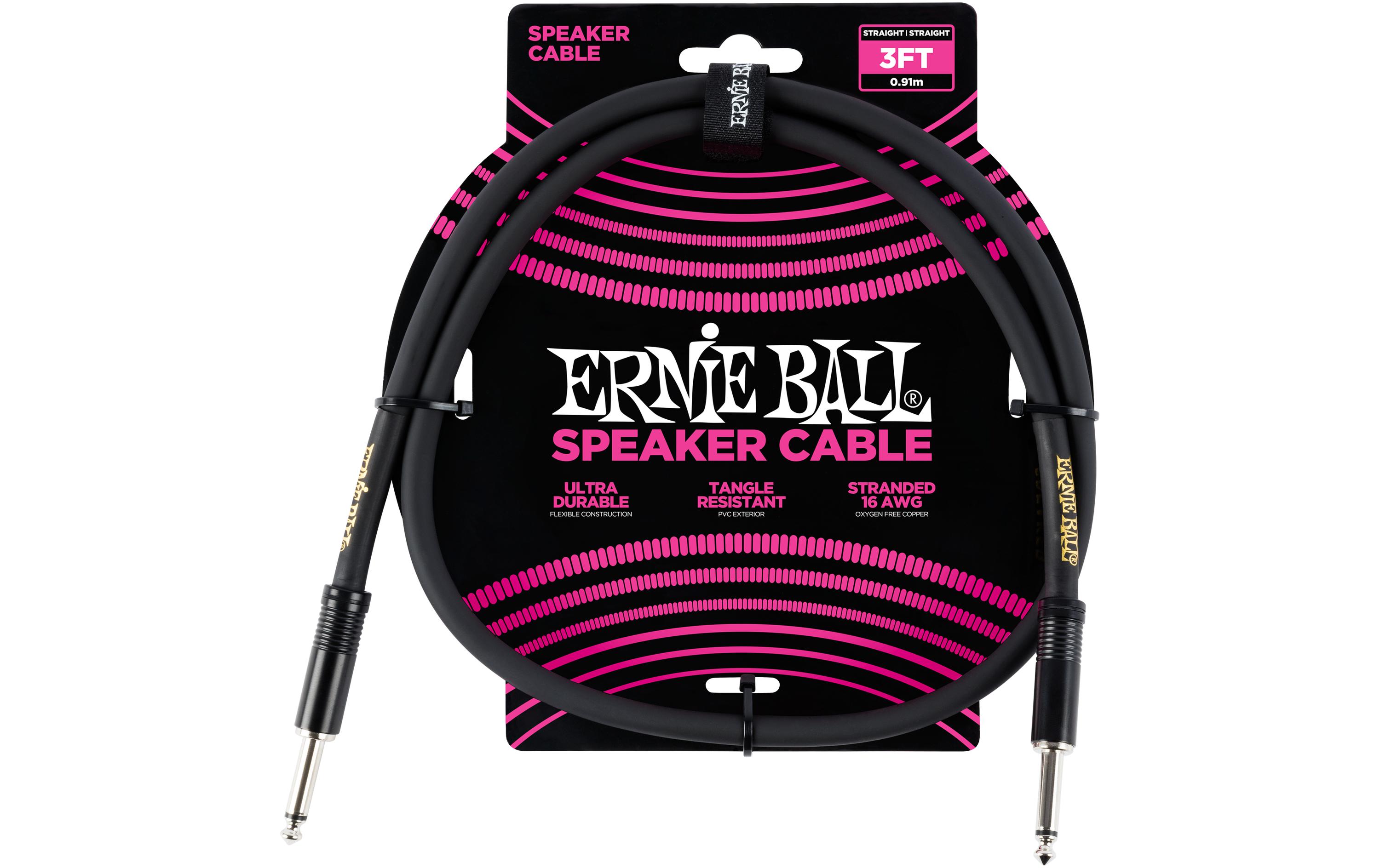 1403928 - Mediatech Ernie Ball 6071 Boxenkabel gerade/gerade, schwarz, 0,9m
