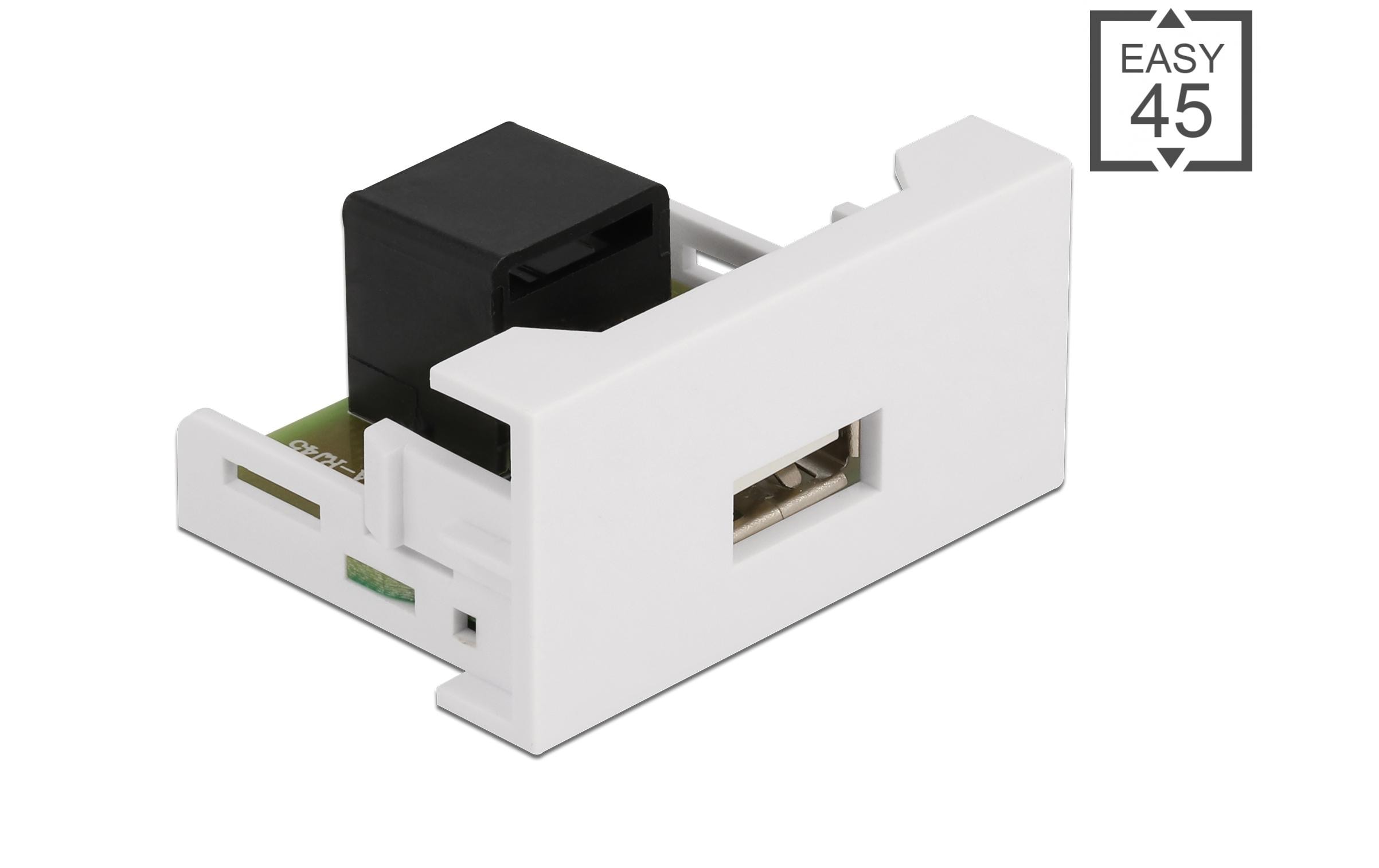 1404570_1 - Mediatech Delock Easy 45 Modul 22.5x45mm USB 2.0 Typ-A Buchse zu RJ45 Buchse