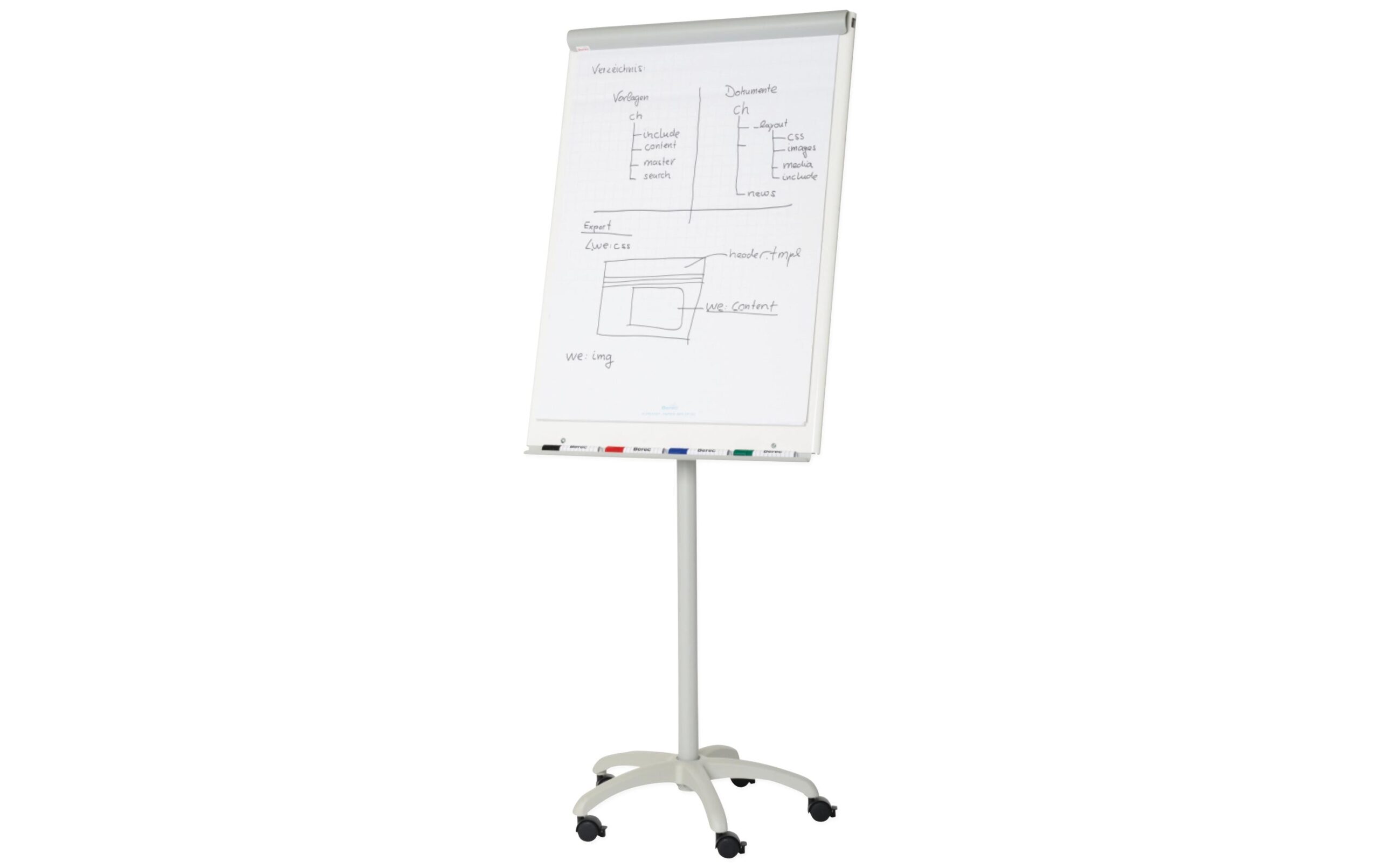 1405480 - Mediatech Berec Flipchart auf Rollen grau kaufen Schweiz | Mediatech.ch