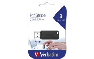 Verbatim PinStripe 8GB, USB2.0 USB 2.0 / 8 MB/s, 2.5 MB/s / schwarz