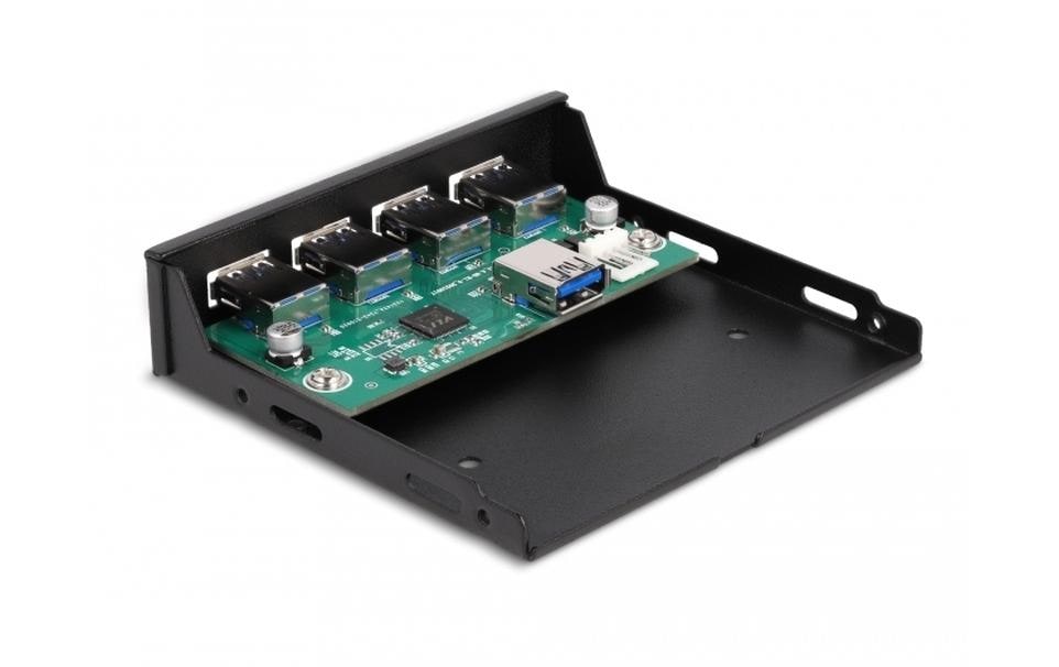 1406616_1 - Mediatech Delock USB Hub Front 4 Front 64166 extern:4x USB 3.2 Typ-A, intern: 1x USB 3.2