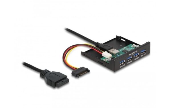 1406616_2 - Mediatech Delock USB Hub Front 4 Front 64166 extern:4x USB 3.2 Typ-A, intern: 1x USB 3.2