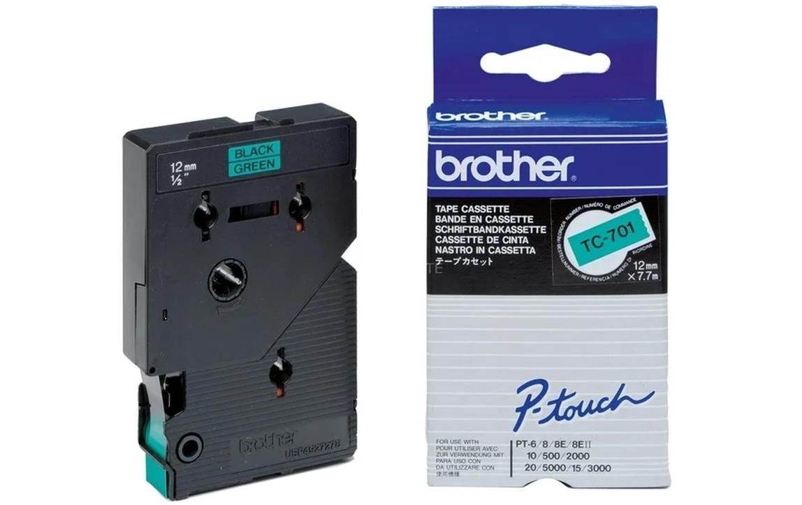 1407736 - Mediatech Brother P-Touch Schriftb TC, 12 mm Band grün, Schrift schwarz kaufen Schweiz | Mediatech.ch