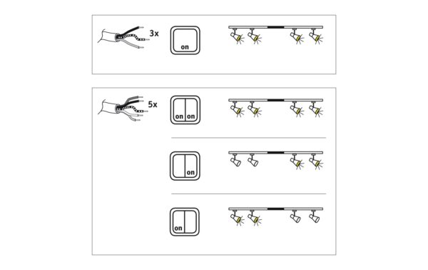 1415852_3 - Mediatech Paulmann URail Middle-Feed 3/4/5-adrig max. 1000W, 230V, Weiss, separat schaltbar