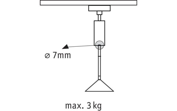 1416018_4 - Mediatech Paulmann URail Universal Pendel Adapter Adapter Schwarz matt 230V Metall/Kunststoff