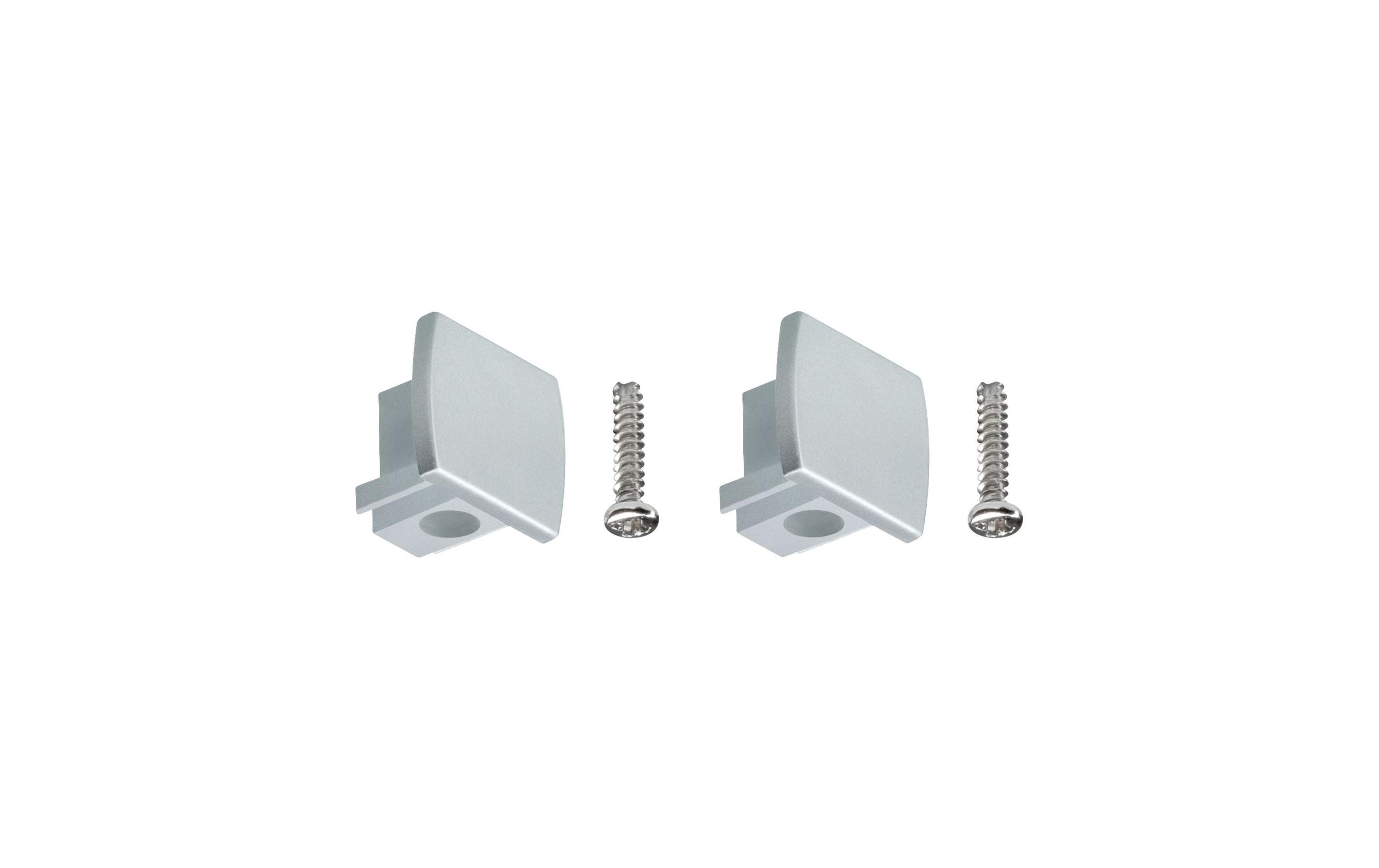 1416261 - Mediatech Paulmann URail Universal Endcap 2er Pack Chrom matt Kunststoff