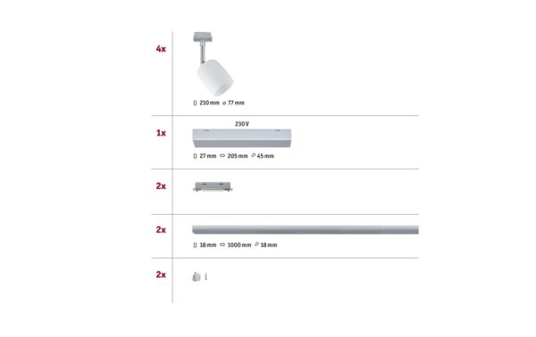 1416284_3 - Mediatech Paulmann URail Set Blossom 4x max.10W G9 Chrom matt/Chrom/Satin 230V